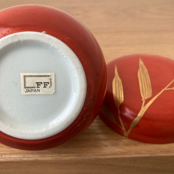 japanese ceramic terracotta red jewelry gift box trinket holder vintage pottery - Picture 6 of 8